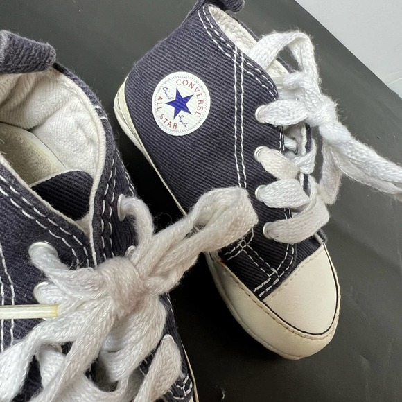 Converse Chuck Taylor All Star Prewalker Booties Blue Canvas Crib size 4 - Picture 3 of 10